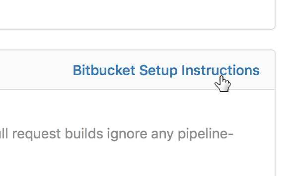 Screenshot of BitBucket setup instructions link