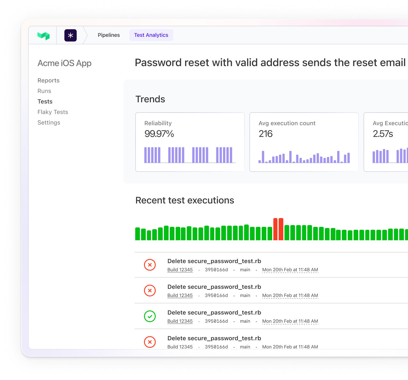 Test Analytics product visual