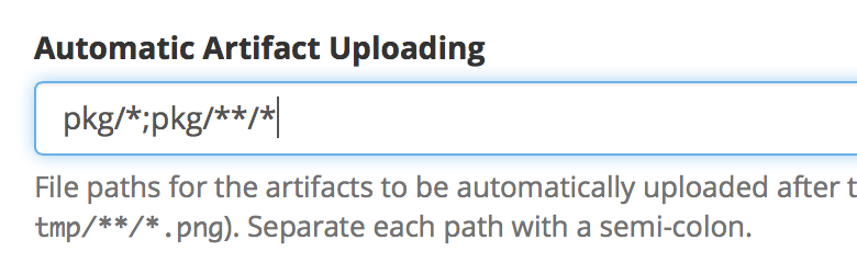 Artifact pattern configuration
