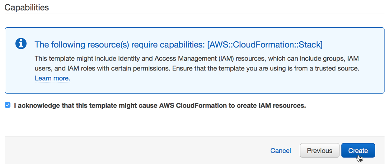 AWS Create Stack Button