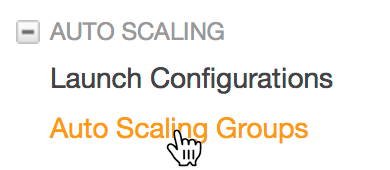 AWS EC2 Auto Scaling Group Menu