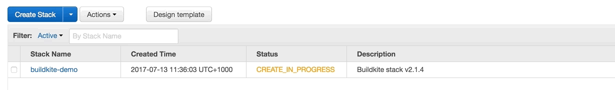 Waiting for the AWS Stack to be created